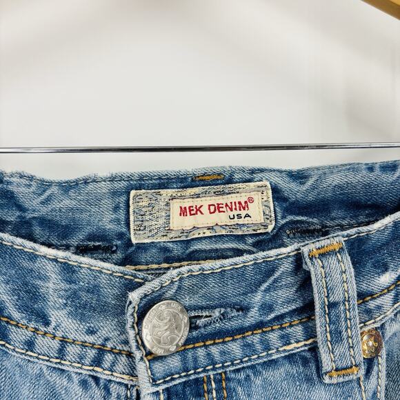 Mek Denim Jeans 38x32 Men’s Blue Salvage Oaxaca Button Fly - Picture 5 of 12